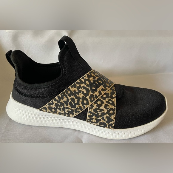 Adidas Black and Leopard Print Women's Slip-On Sneakers - Picture 3 of 10
